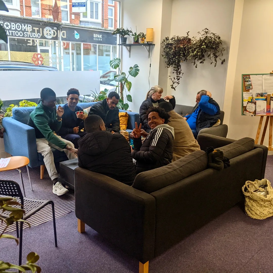 Greetings from our new Dignity Centre in Bournemouth! We're supporting asylum seekers in the area with much-needed winter clothes, a welcoming community space with hot drinks and signposting to all kinds of wellbeing services. Want to help? Here's how ⬇