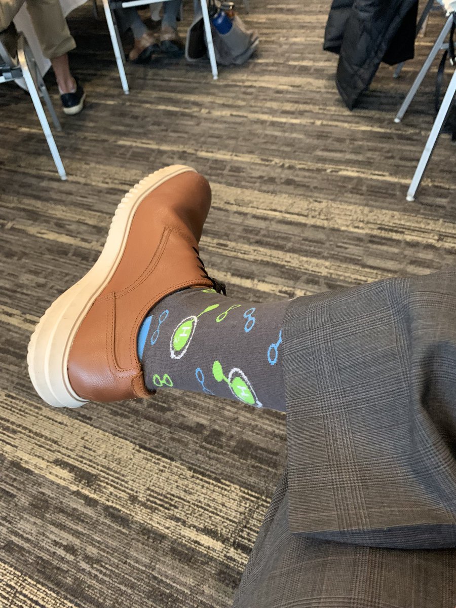 Kyle_D_Miller's tweet photo. Breaking out the Hydrogen socks for the @GreaterCLE Sustainability Summit. #SustainableCLE https://t.co/C0DZ6bFO99