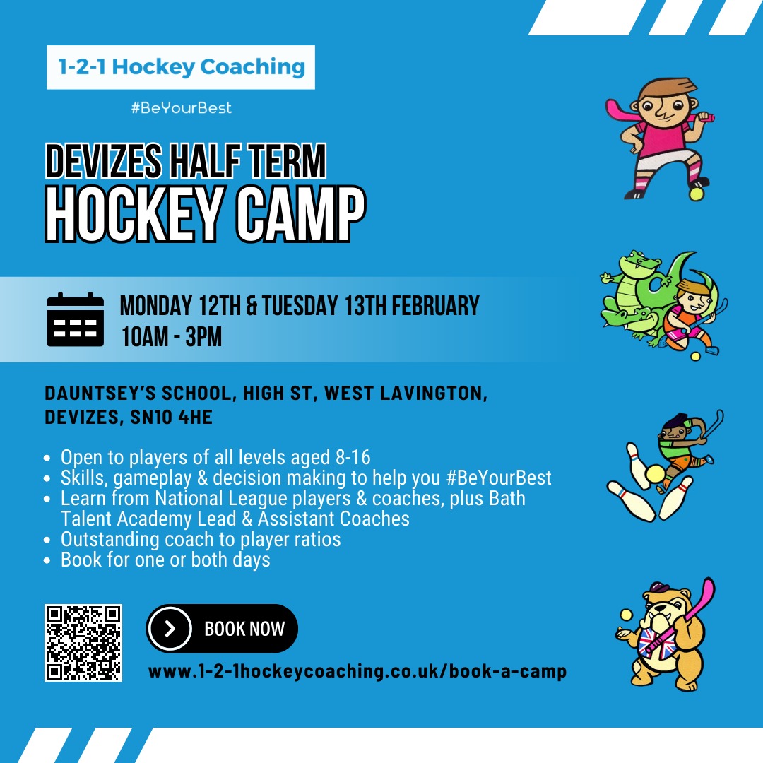 📣 February Half Term Camp @devizeshockeyclub

Bookings are now open for Monday 12th &amp; Tuesday 13th February… get yourself a place &amp; join the fun! 🏑

1-2-1hockeycoaching.co.uk/book-a-camp

#BeYourBest