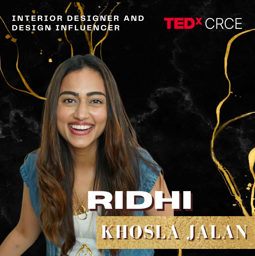 Introducing our 8th Speaker for Annual Conference 2024.

Ridhi Khosla Jalan, India's Premium Design Influencer and Interior Designer. As a speaker, she shares valuable design insights on various forums and has conducted interviews with notable individuals.

Date: 3rd Feb, 2024.