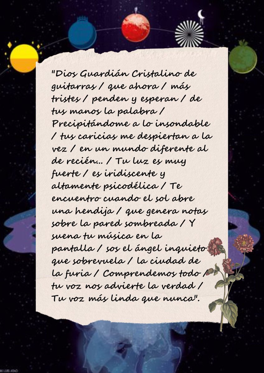 Poema de Luis Alberto Spinetta para Gustavo Cerati (2011)