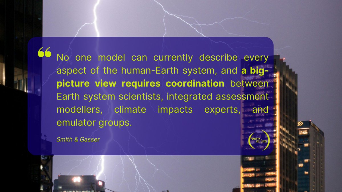 Ever wondered how Earth System Models (ESMs) work with Integrated Assessment Models (IAMs)? 🤝

📢 Read our new Research Highlight (bit.ly/esm-iam) to discover:
✔️ How the ESM-IAM framework works
✔️ How we aim at improving it

 #ESM2025research #ClimateResearchNet

(1/8)