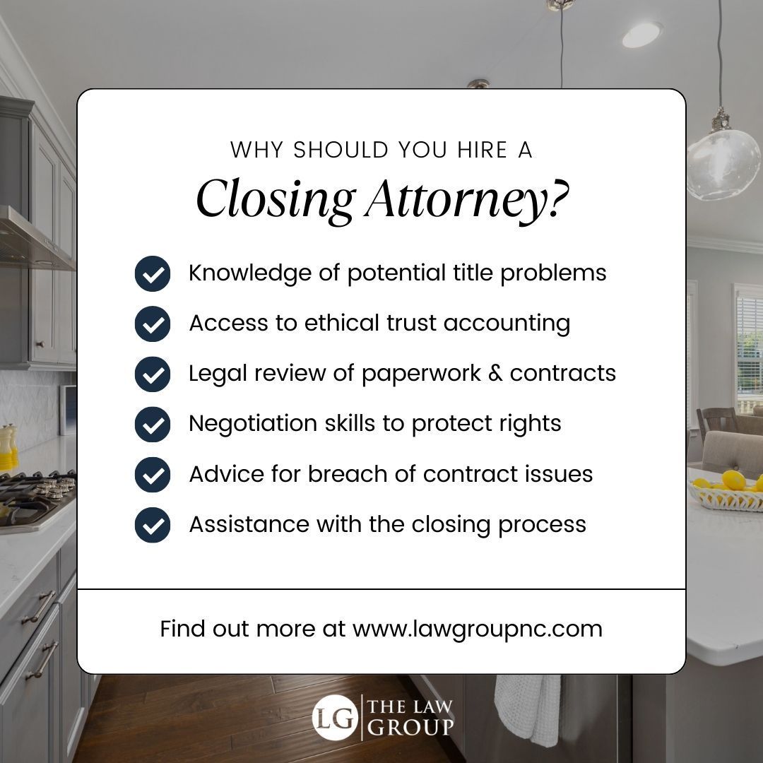 Wondering if you need an attorney to handle your closing? Here's why you do!

#nc #beachlife #wilmingtonNC #hampsteadNC #realestate #lenderlife #realtors #brunswick #southport #camplejeune #wrightsvillebeach #topsailbeach #carolinabeach #kurebeach #EnglishOrSpanish #TheLawGroup
