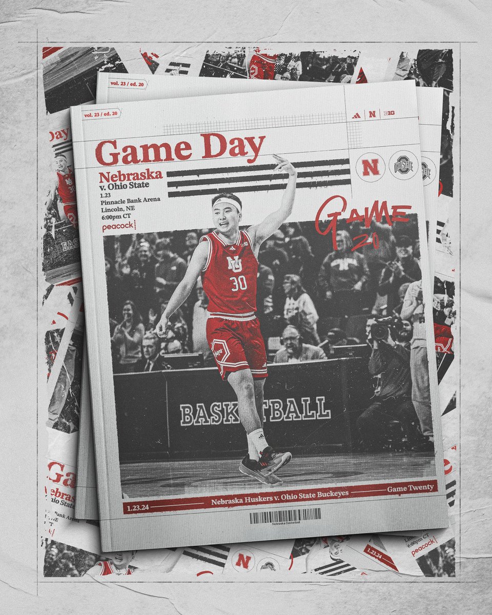 HuskerMBB's tweet image. Battling the Buckeyes.

🆚: Ohio State
📍: Pinnacle Bank Arena
⌚️: 6:00pm CT
💻: @peacock 
📻: @HuskersRadio