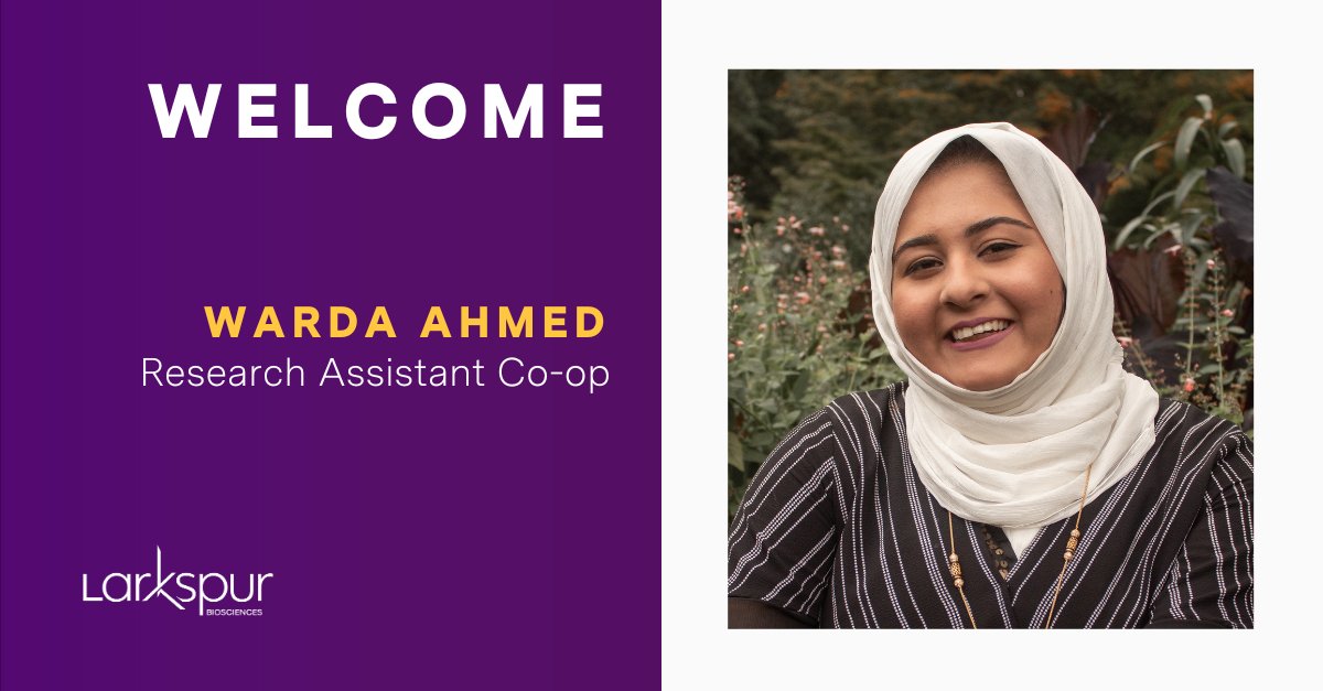 Welcome to Warda Ahmed, a <a href="/Northeastern/">Northeastern University</a> University student who will spend 6 months at Larkspur as a research assistant co-op. Warda will support cell-based assay development with other members of the biology research team.

#biotech #coop #intern
