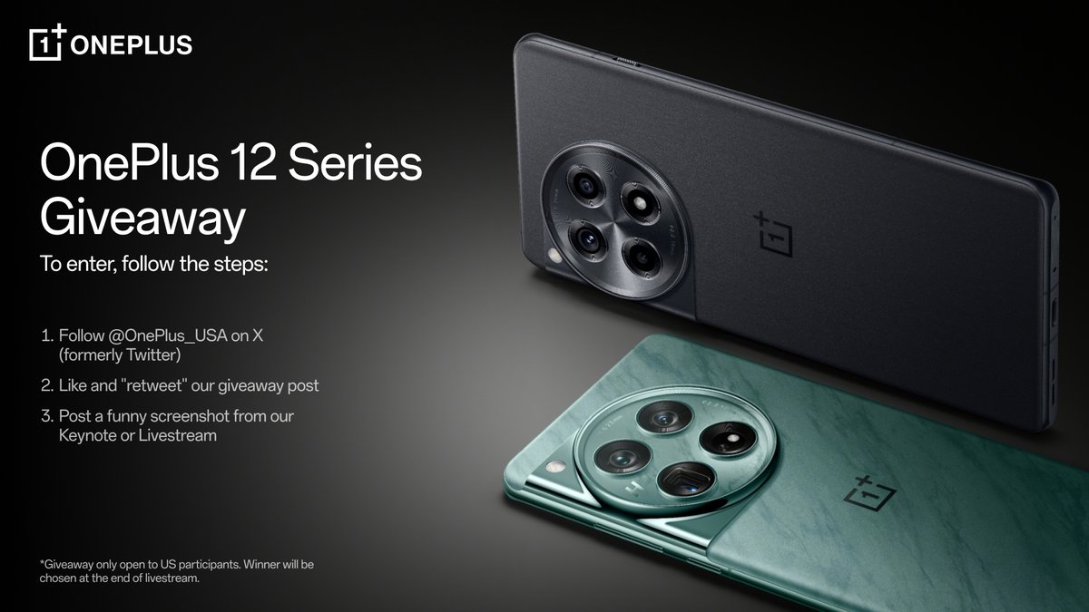 OnePlus_USA's tweet image. We are LIVE! Don't miss out on your chance to win a brand new OnePlus 12 or 12R. Rules and link below 👇

youtube.com/live/ecc_1SHZ1…