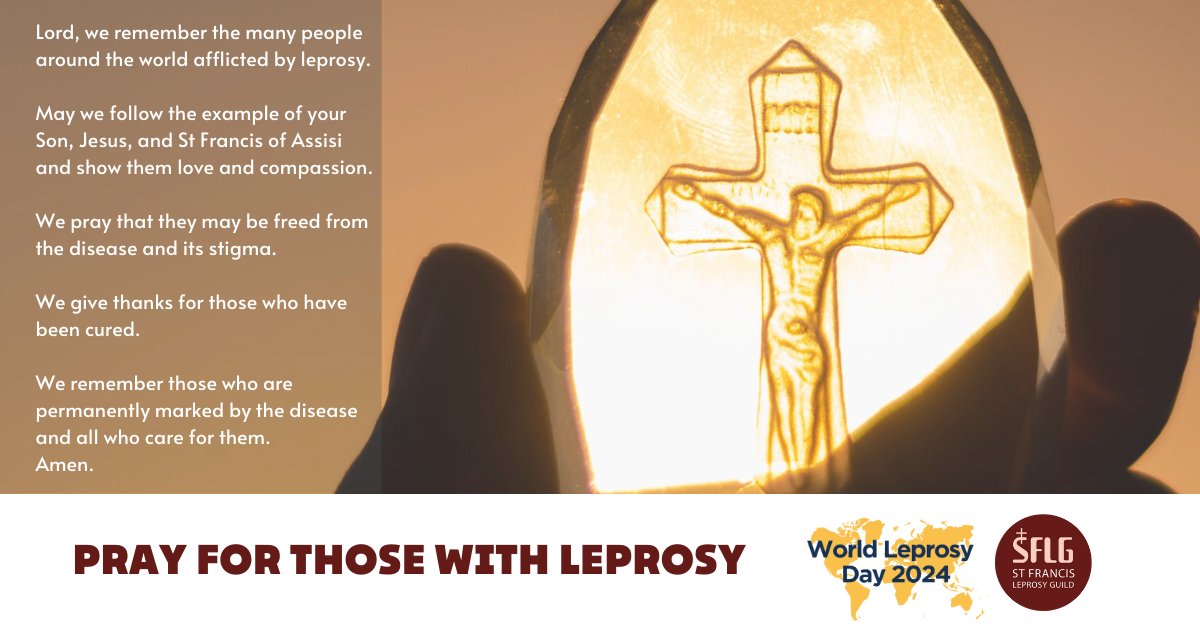 Let's come together and lift our hearts in prayer for those living with leprosy.
Join us in this prayer today. 

#StFrancis #WorldLeprosyDay2024