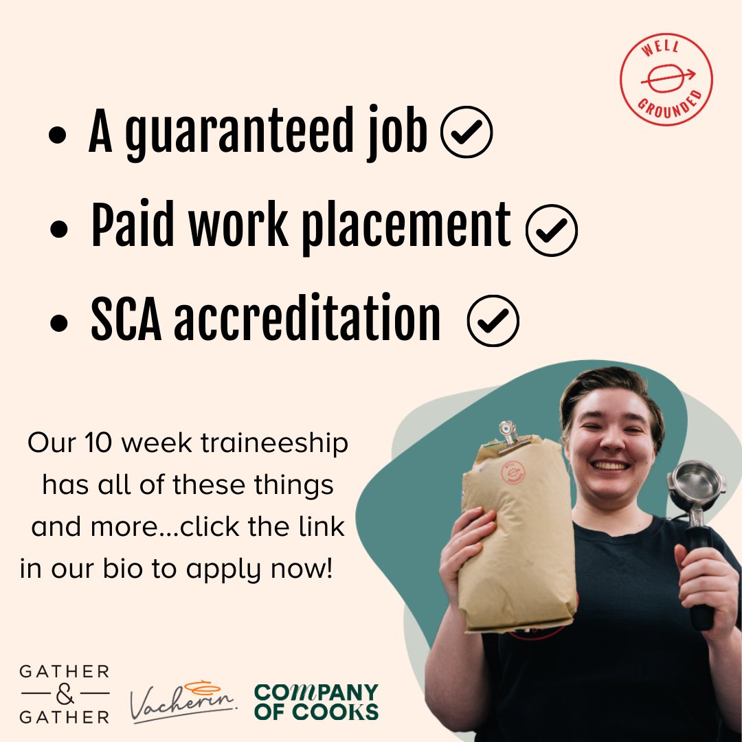 Do you support individuals in East London that are interested in a career in coffee? We've got the perfect course😃 Our 10 week traineeship is launching February 30th so please refer your clients using this link - forms.gle/AC4EfCFSZY12YS…