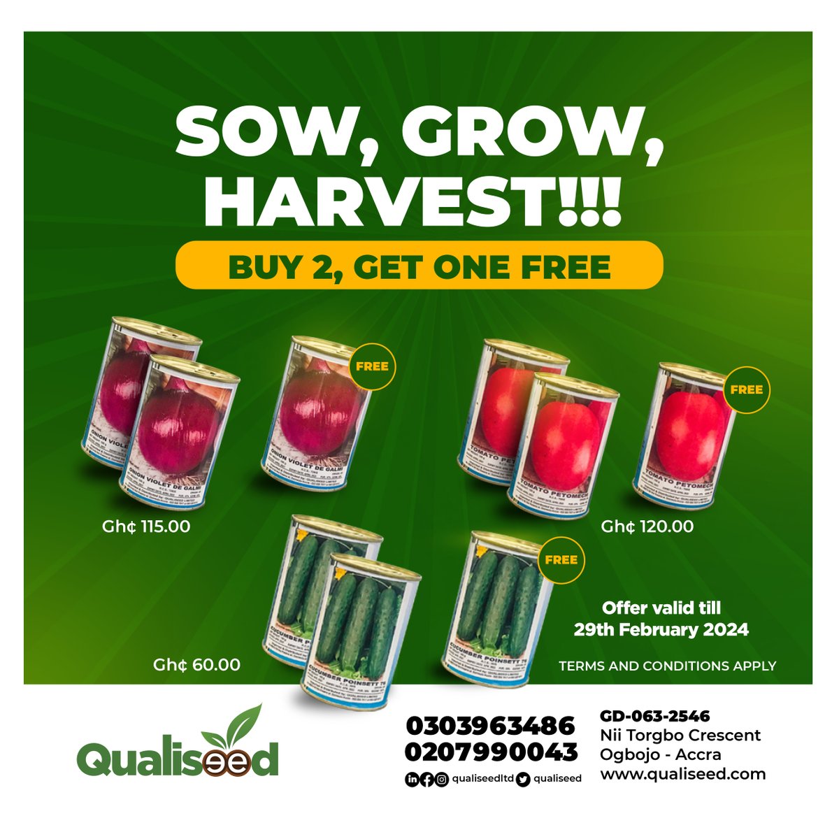 🛒Hurry, this offer won't last forever!!! 🍅🧅🫑🌽🌾#BuyQualiseed #PlantWithQualiseed #seeds #NonGMO #ghana #agriculture