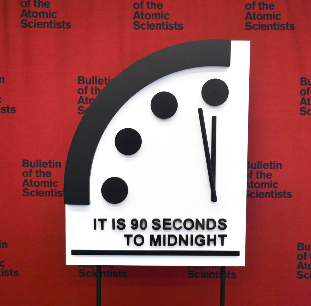 BulletinAtomic's tweet image. Today, the Bulletin’s Science and Security Board once again sets the #DoomsdayClock at 90 seconds to midnight.

Humanity continues to face an unprecedented level of danger. 

Read the full statement: bit.ly/3vRQtUa