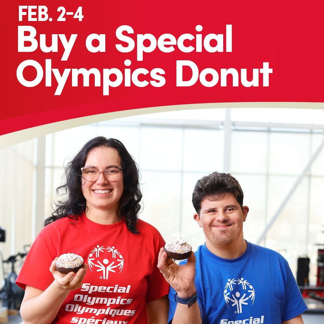 This February, Tim Hortons is bringing back their Special Olympics Donut. From Feb 2nd to 4th, 100% of proceeds will go to Special Olympics Canada helping support Special Olympics athletes from coast to coast. 

Mark your calendars and make a difference.  #ChooseToInclude
