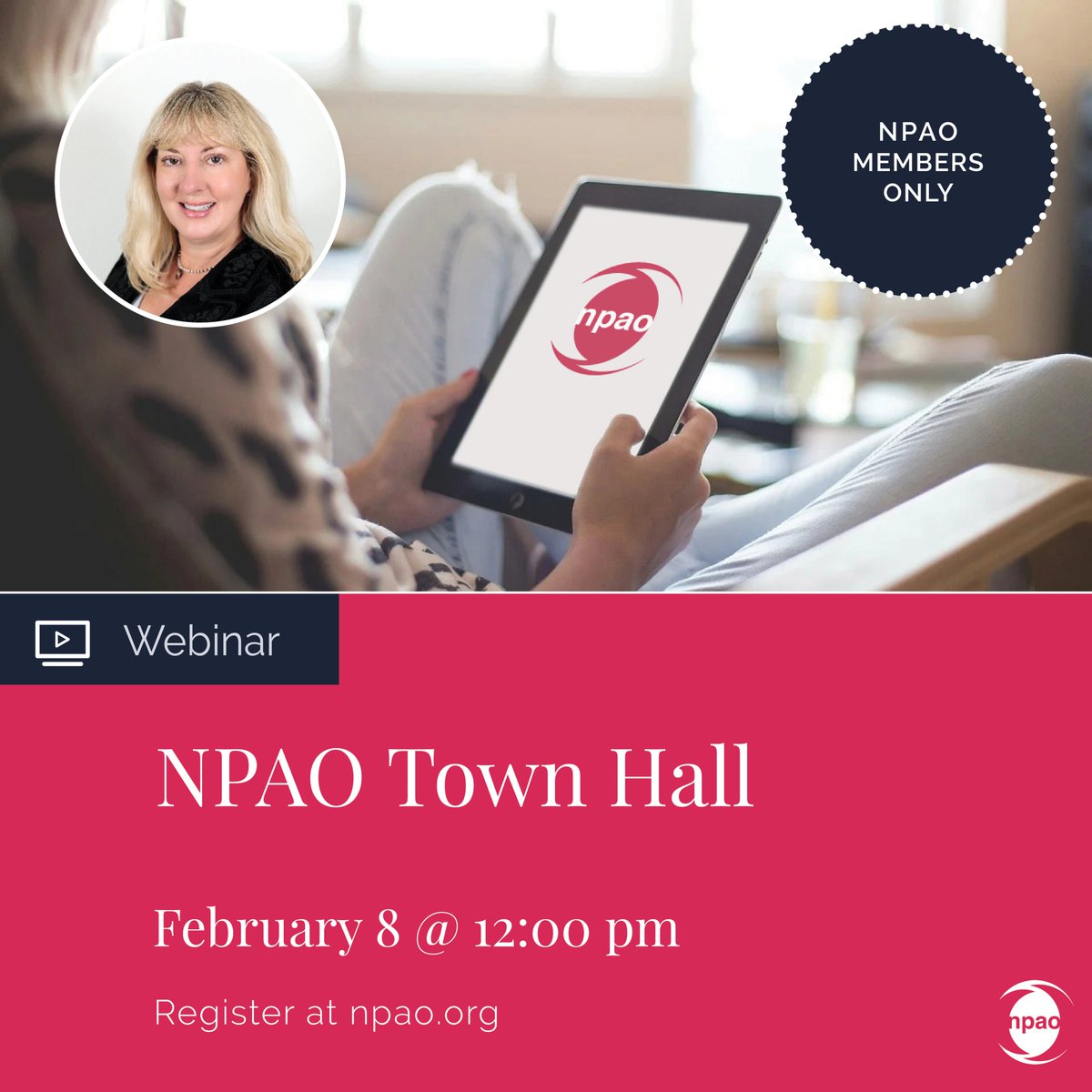 Join us for NPAO’s first Town Hall of 2024 on Feb. 8 at 12 PM.  Exciting updates await as we introduce our new Chief Executive Officer, Dr. Michelle Acorn!
Tune in to hear the latest #NPAO developments &amp; be part of the conversation.
Mark your calendars: npao.org/calendar-of-ev…!
