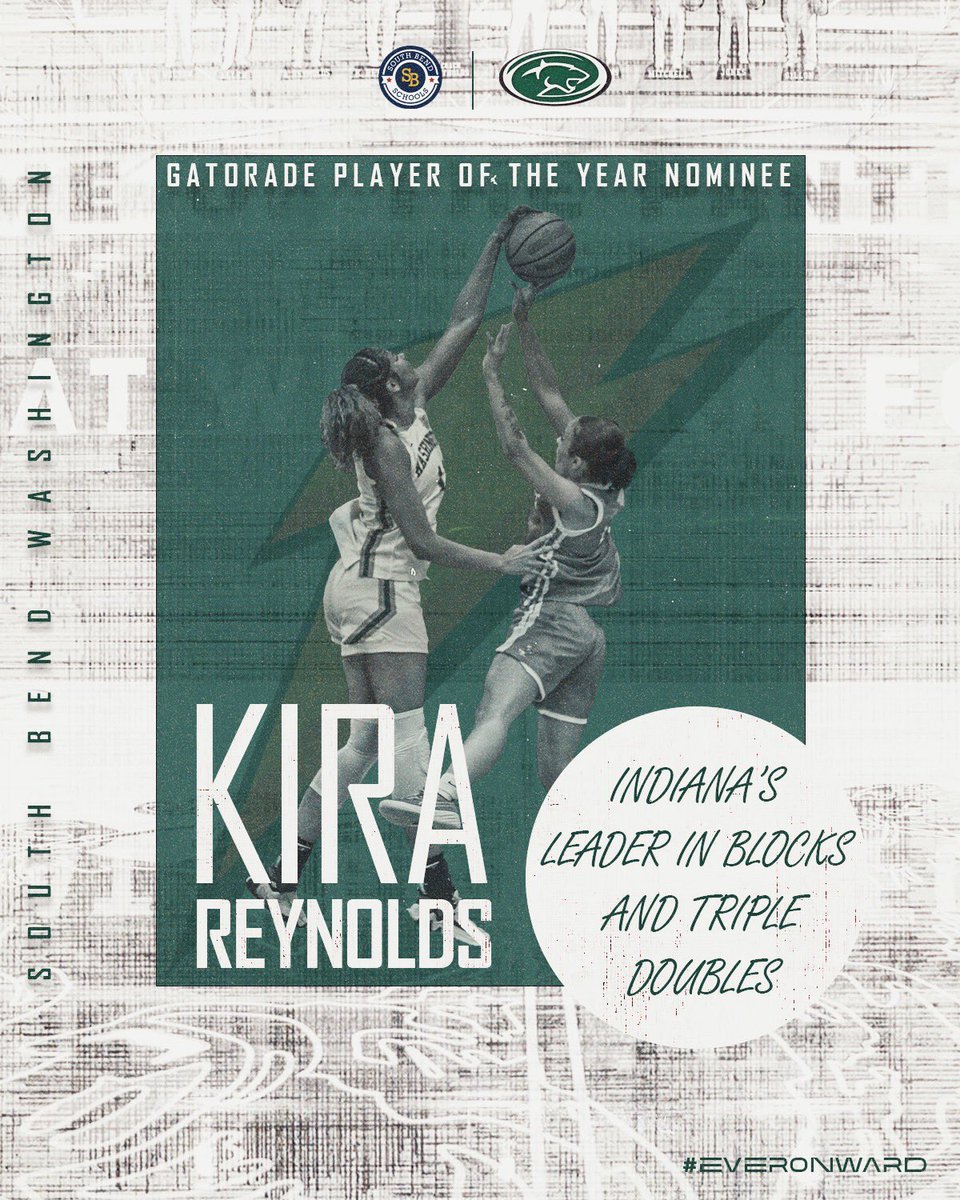 Congrats @KiraMReynolds on Indiana @gatorade Player of the Year nomination. Kira leads the Lady Panthers in PPG (16.4) RPG (10.7), APG (4.5), & BPG (5.8) She is also the state leader in blocks and triple-doubles.