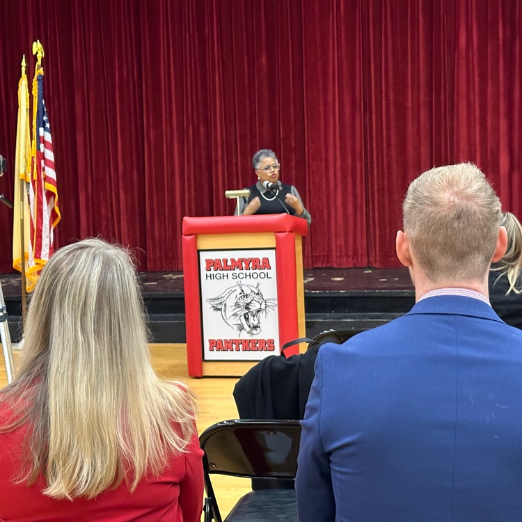 Going on now: a visit from NJ Commissioner of Education-Angelica Allen-McMillan to award the High School with the prestigious Lighthouse Award! PalmyraProud- more later today!