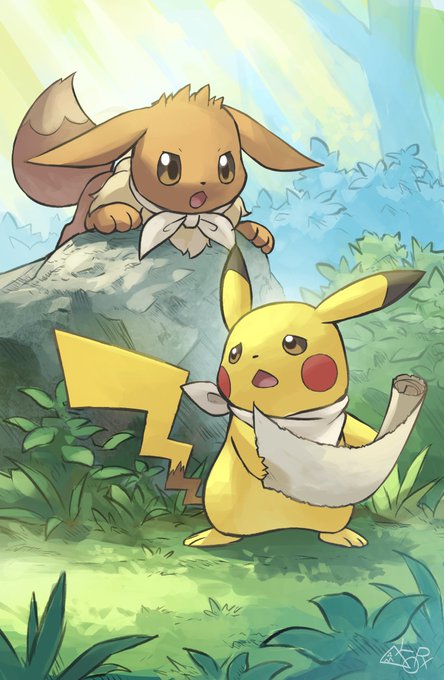 「eevee pikachu」Fan Art(Latest)