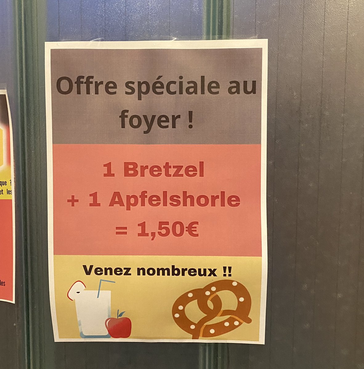 Il n’y a qu’en Alsace qu’on voit ce genre d’affiches dans les couloirs du lycée 🥨