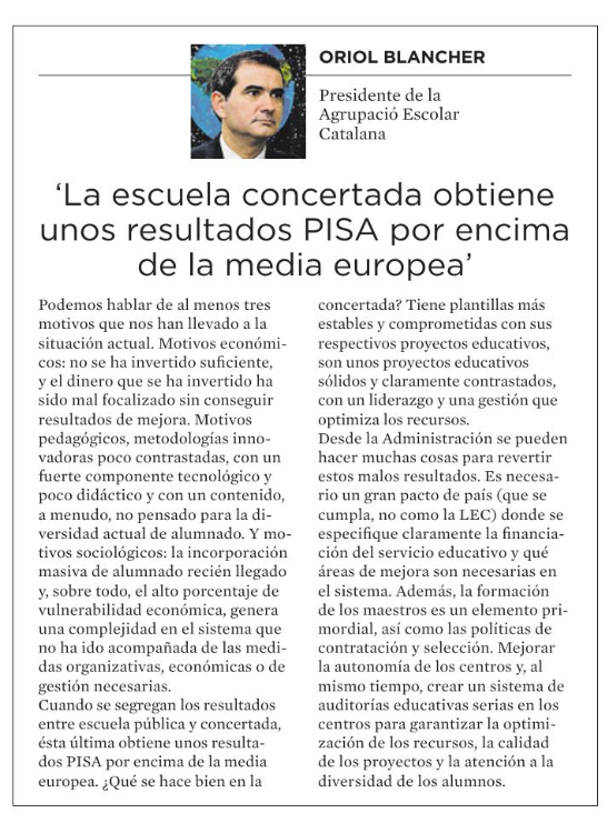 agrescatAEC's tweet photo. L'@OriolBlancher, president de l'AEC @agrescatAEC  avui a @LaVanguardia https://t.co/CMJDOphr3s