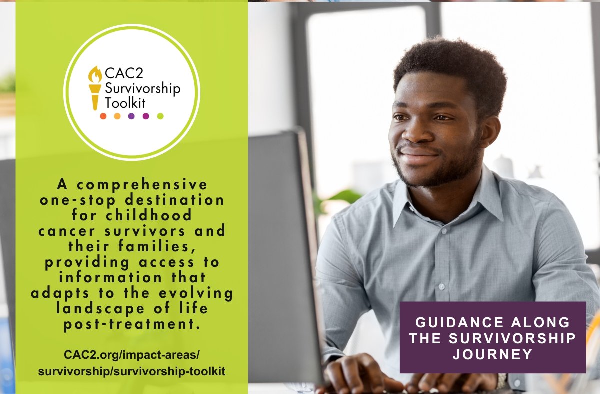 The #CAC2SurvivorshipToolkit is a new resource hub of more than 500 resources from over 200 organizations and publications to provide guidance to #childhoodcancer #survivors and their families along the survivorship journey. cac2.org/impact-areas/s…