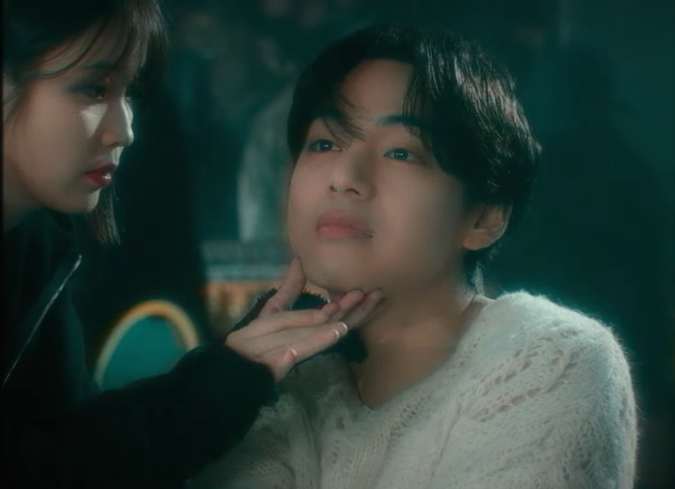 Iam_kths_'s tweet photo. Tell me why in the whole MV IU was babying Taehyung?? 😭 https://t.co/eRgXMbNgr2