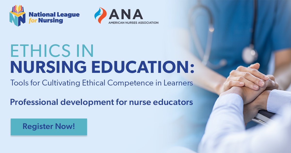 Two leading nursing orgs—<a href="/ANANursingWorld/">American Nurses Association</a> and <a href="/NLN/">National League for Nursing</a>—have partnered on a groundbreaking learning course for nurse educators across the spectrum of higher education to better incorporate ethics into their nursing curriculum. #NursingEducation #NurseTwitter bit.ly/3GsJ1RD