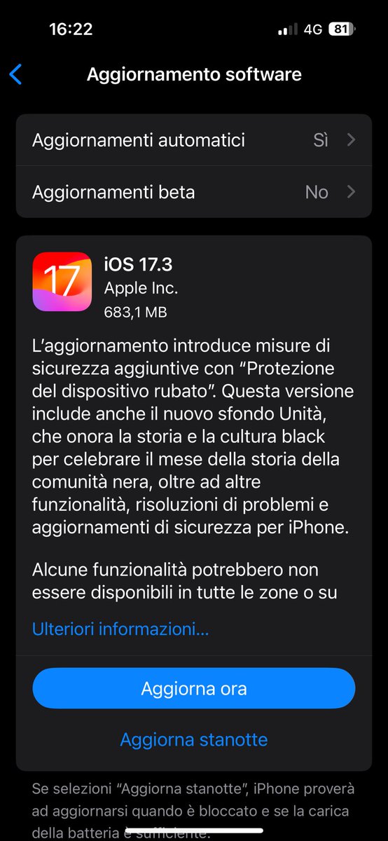 Tomosca's tweet photo. Aggiornamento Apple iOS 17.3 pericoloso per i partiti di dx https://t.co/zMWrqUqmXZ