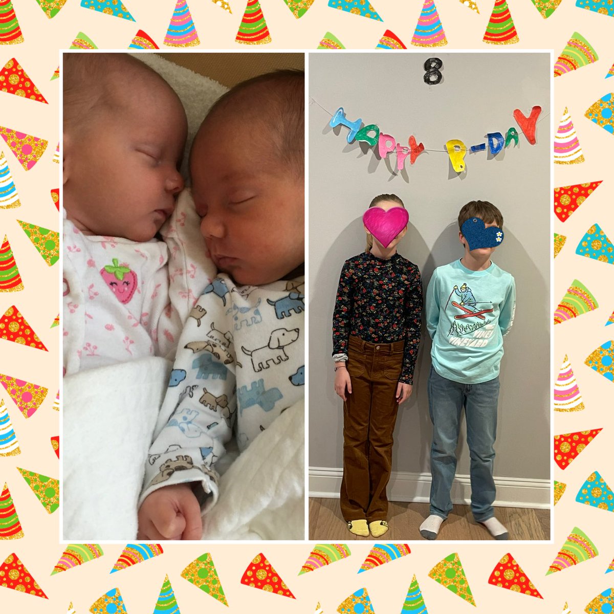 PAmotherrunner's tweet photo. And just like that…they are 8. 😭😭😭#iamnotok #momofmultiples #twinkies #keepthemlittle https://t.co/fzN8JRDrpR