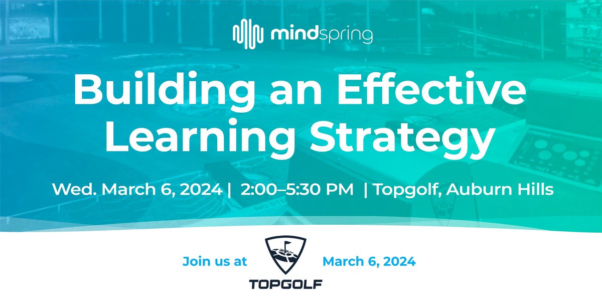 Join us at #Topgolf, Mar. 6, for our event, ‘Building an Effective Learning Strategy.’ Our panel of experts in #InstructionalDesign, #LearningExperienceDevelopment, &amp; #LearningTech will reveal how we help companies build an effective learning #strategy.buff.ly/42aEayn ⛳
