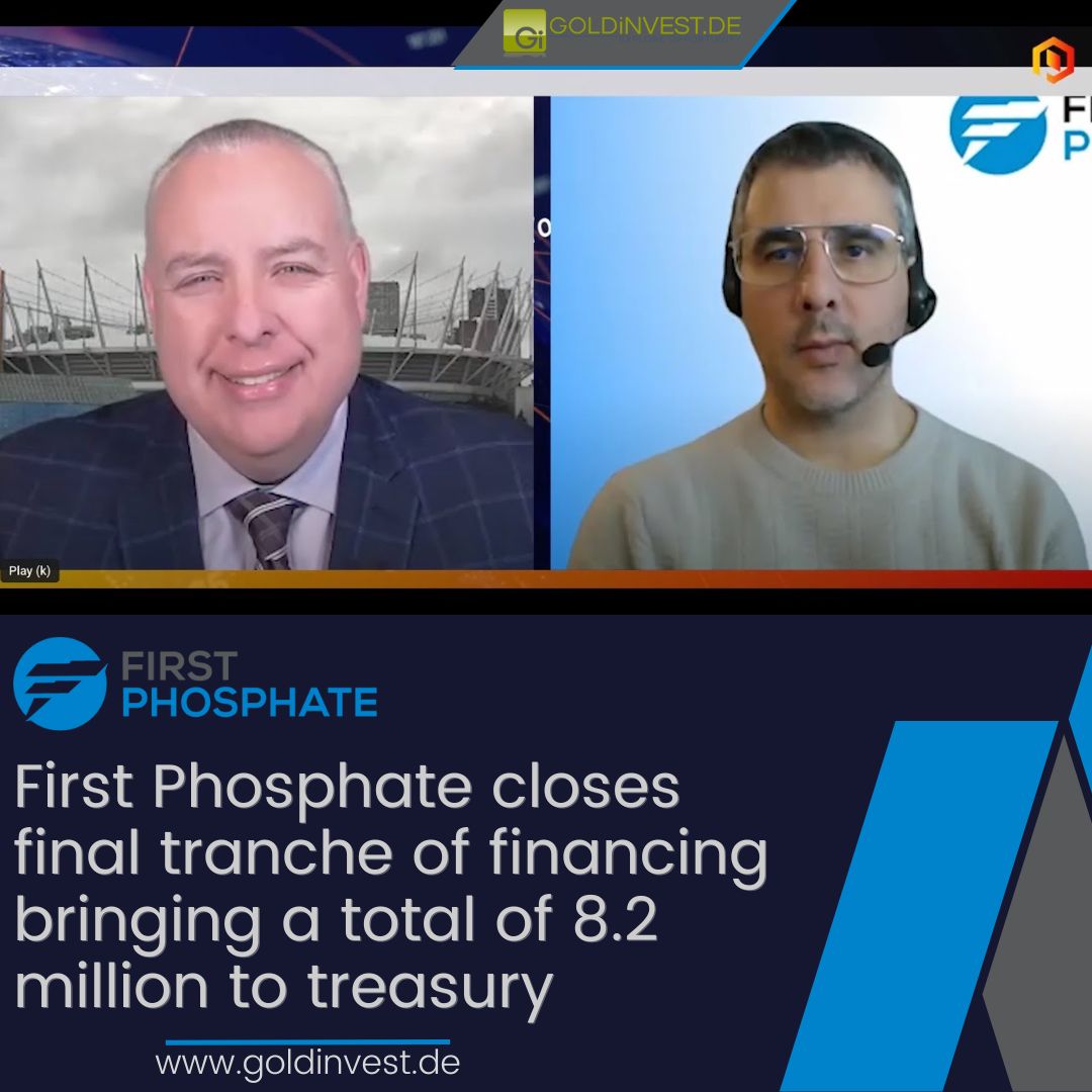 #FirstPhosphate CEO John Passalacqua joined Steve Darling from Proactive to announce a significant milestone for the company – the successful closure of their oversubscribed financing round, which has brought in a substantial total of 8.2 million dollars

to the video ▶️▶️