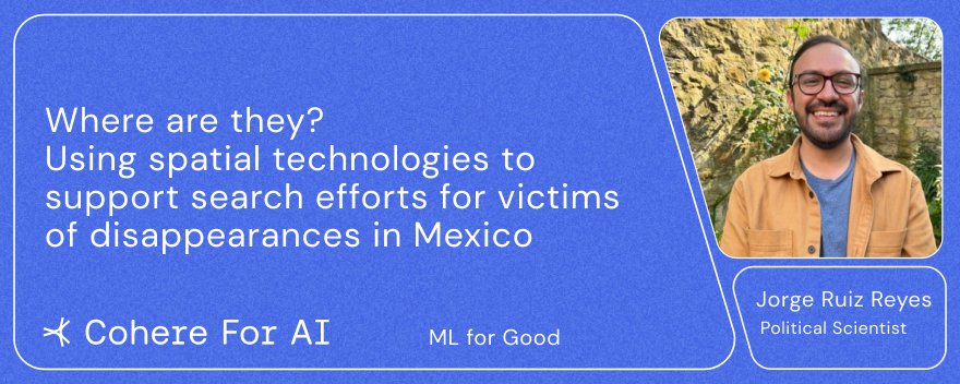 Cohere Labs (@cohere_labs) on Twitter photo Our new community-led ML for Good program is looking forward to welcoming <a href="/jorgerure/">Jorge Ruiz Reyes</a>, for a presentation on "Where are they? Using spatial technologies to support search efforts for victims of disappearances in Mexico" on Weds. January 31st.
Learn more: cohere.com/events/c4ai-Jo… Our new community-led ML for Good program is looking forward to welcoming <a href="/jorgerure/">Jorge Ruiz Reyes</a>, for a presentation on "Where are they? Using spatial technologies to support search efforts for victims of disappearances in Mexico" on Weds. January 31st.
Learn more: cohere.com/events/c4ai-Jo…