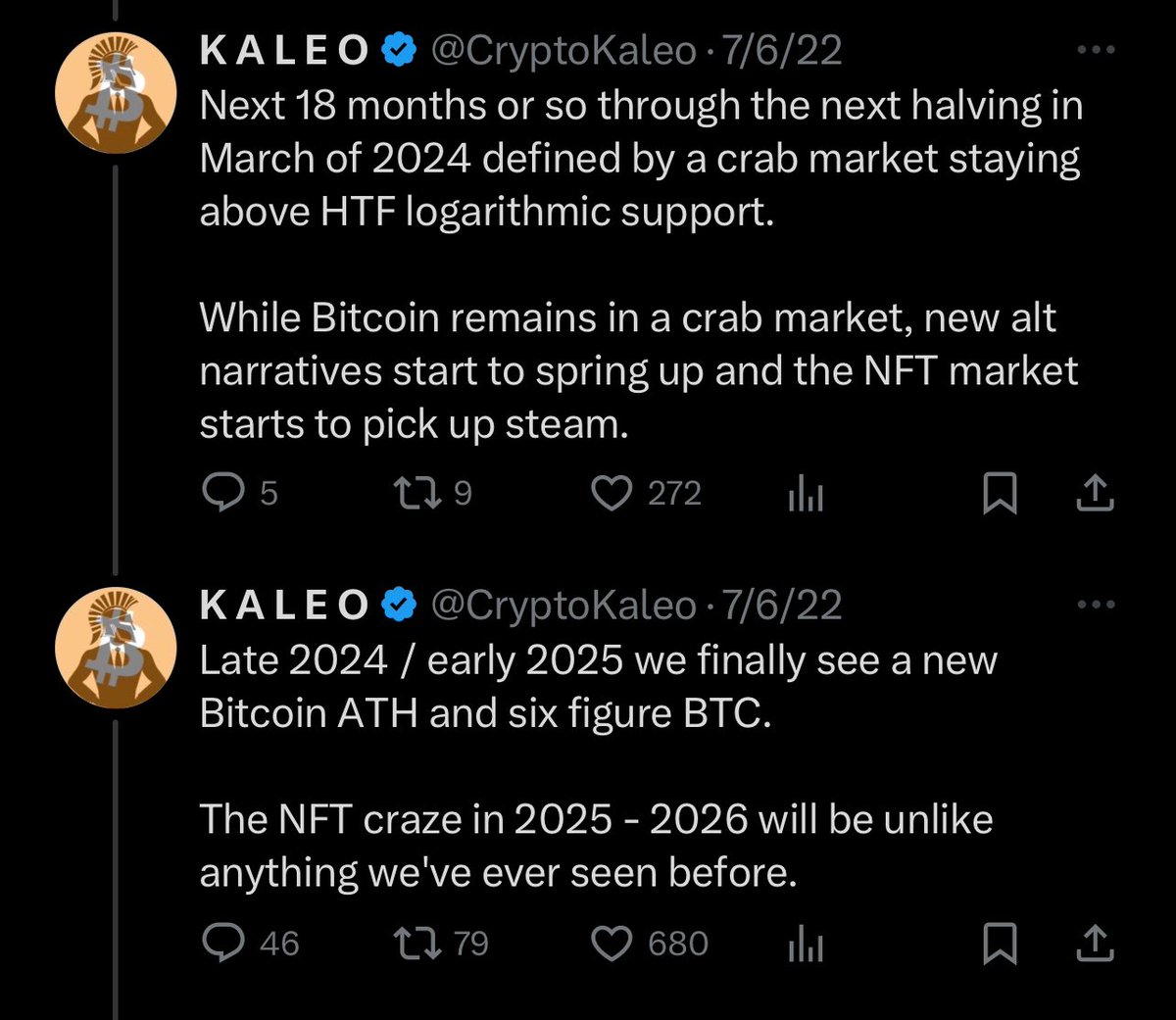 My game plan has always been not to expect a new all time high until late  2024. Any dips before then really are just gifts.