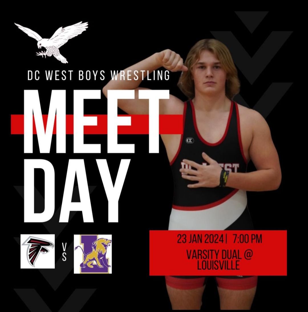 DC WEST WRESTLING heads south, across the river to take on the Louisville Lions!
*Note*
*Wrestling will begin at 5:30pm!
Not 7pm!
#FightingFalcons