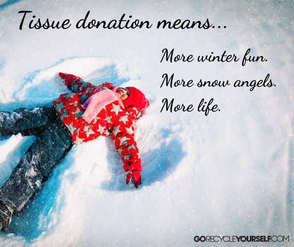 Did you know that each year, more than 2.5 MILLION lives are saved or healed through tissue donation? 

♻ #RecycleYourself #TissueDonorsAreAngels #TissueTuesday