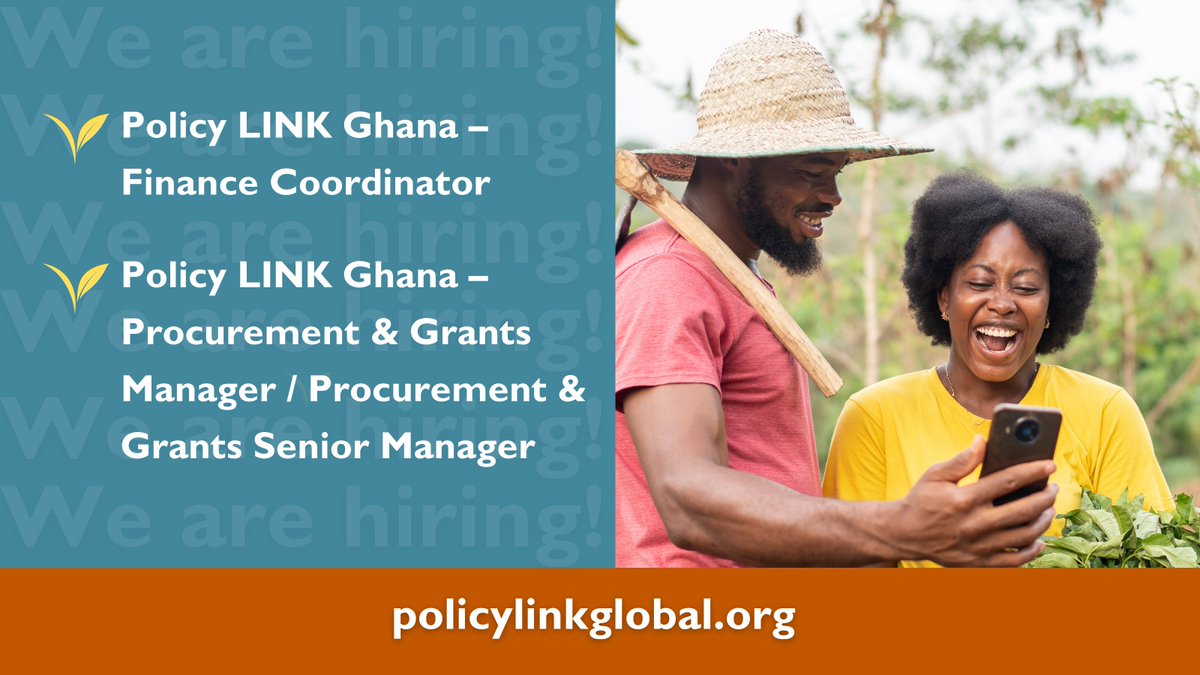 📢 We are hiring for 2 exciting positions in Ghana. Click the links to learn more.

1️⃣ Finance Coordinator bit.ly/3HsSl8H
2️⃣ Procurement & Grants Manager/Senior Manager bit.ly/3vMlXeu

#JobsInGhana #DevelopmentJobs #FinanceJobs #ProcurementJobs