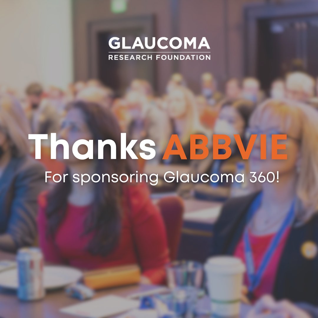 We’d like to thank @abbvie for being a presenting sponsor at this year’s Glaucoma 360 New Horizons Forum✨ February 9th, 2024 Westin St. Francis in San Francisco, CA Learn more about this year’s New Horizons Forum program at glaucoma360.org