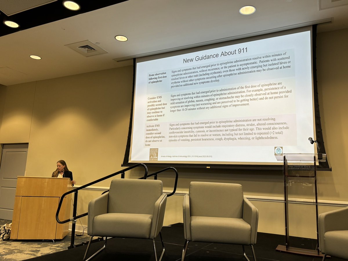 #FCHCarolinas: Dr. Corinne Keets outlines new guidance for individuals and caregivers following administration of epinephrine. This is a must see update. #allergies #foodallergy