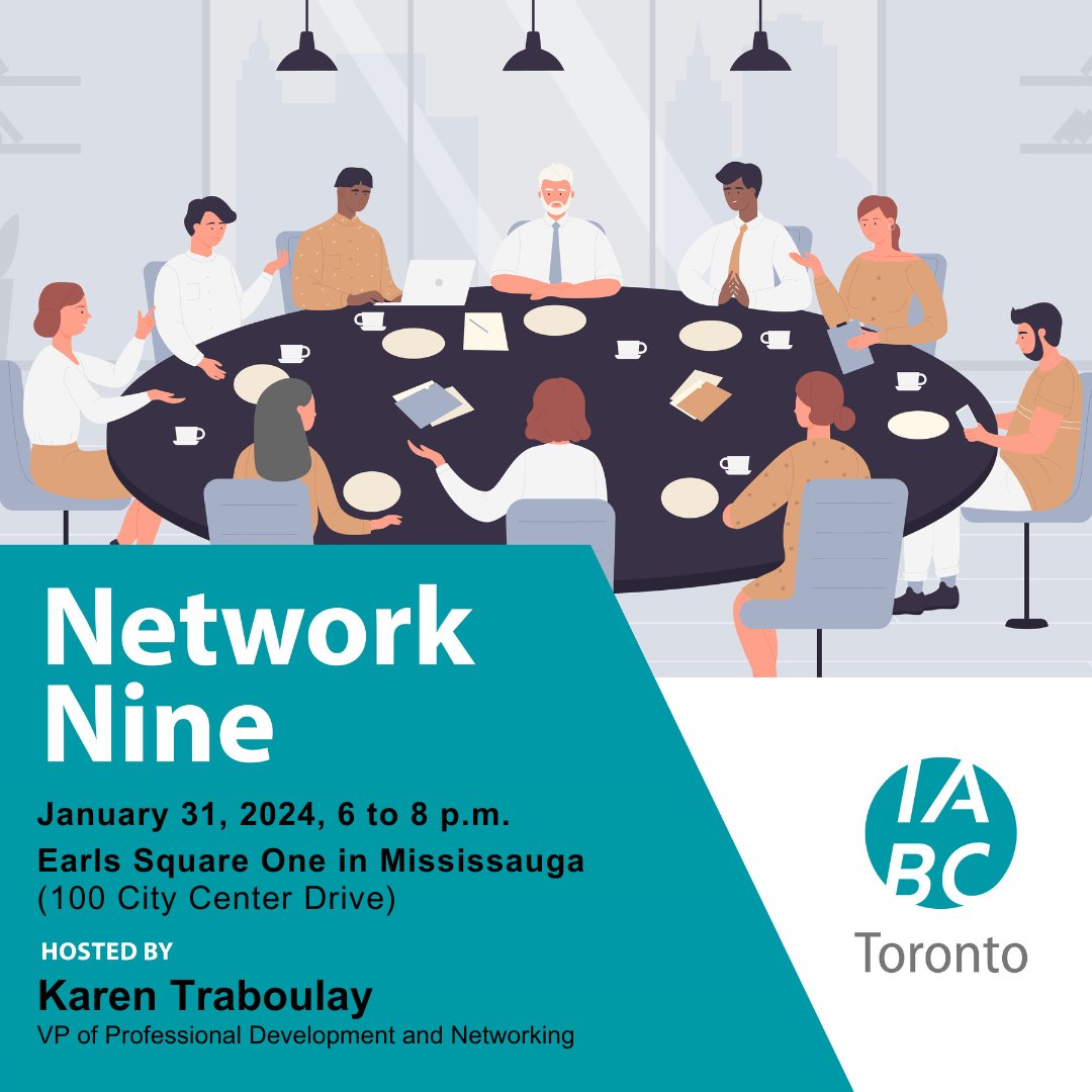 IABCToronto's tweet image. Elevate your professional connections by joining us at IABC/TO&apos;s Network Nine—an intimate event designed to provide accessible networking opportunities to communication professionals in your area. Register today: surveymonkey.com/r/LRGZ97B