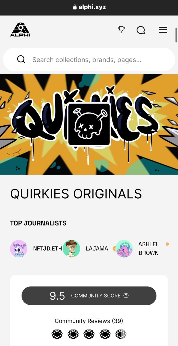 🤝🏻🔥💯 Want to learn more about <a href="/quirkiesnft/">Quirkies</a> ?!

Check out our page on <a href="/AlphiXYZ/">Alphi.XYZ 🤖</a> that runs through everything in detail

Past and present 👇🏻

alphi.xyz/collections/qu…
🔥🔥🔥