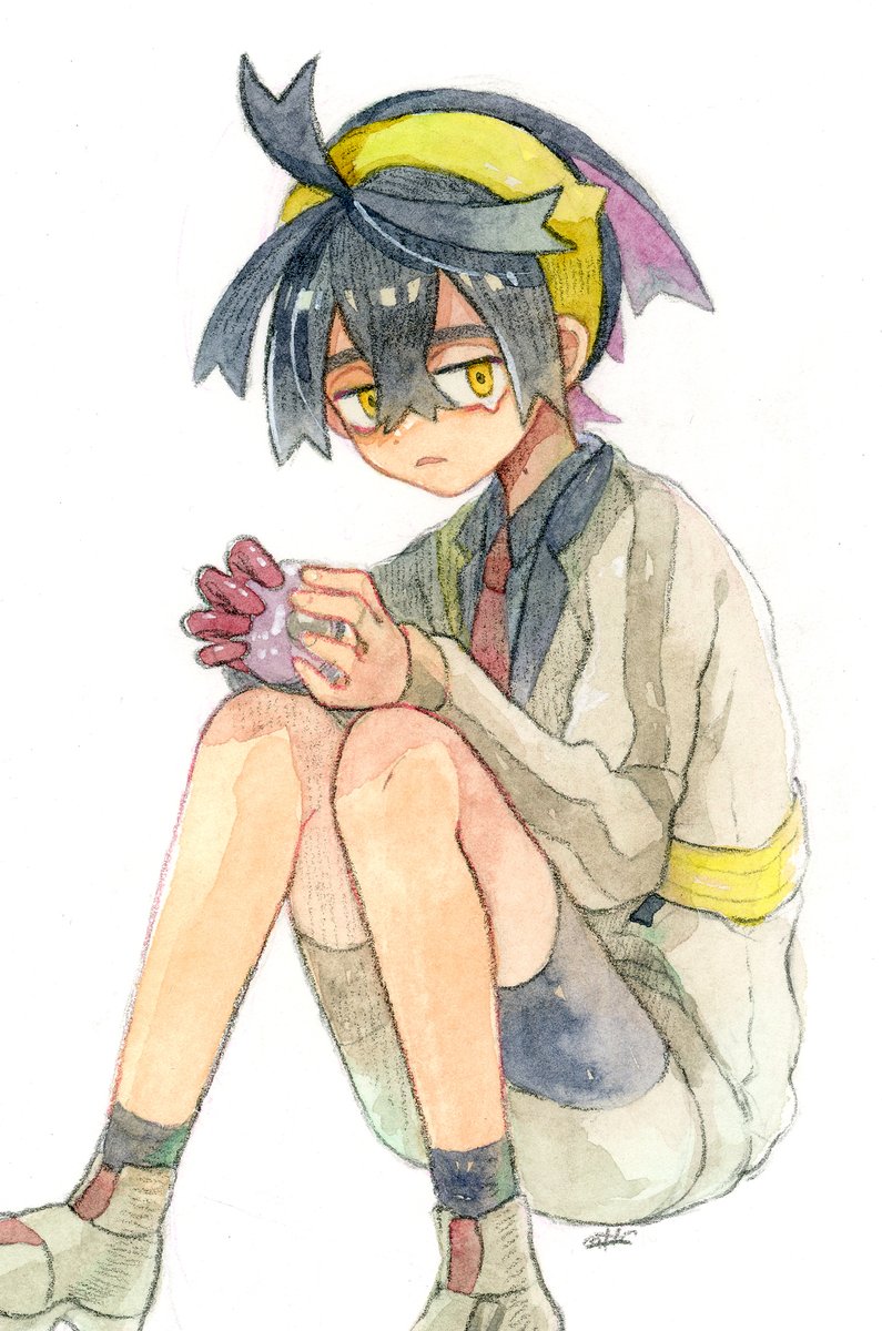 スグリ(ポケモン) 「#透明水彩 スグリ君(結末見た)」|メトレス🎨📢🪖👀のイラスト