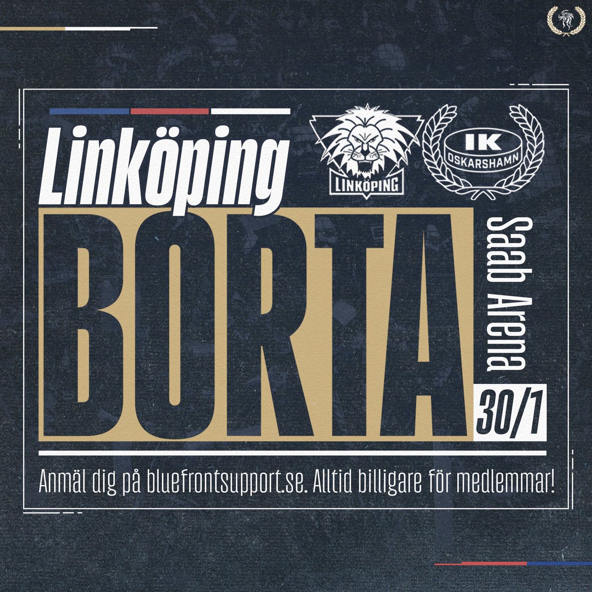 Vi öppnar upp resan till Linköping tisdagen den 30 januari.
Du läser mer om resan och anmäler dig på bluefrontsupport.se