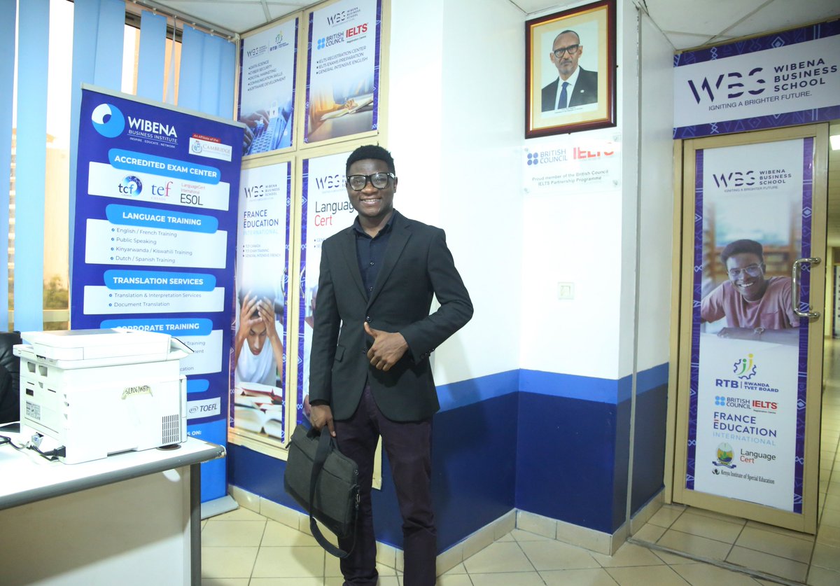 WibenaImpact's tweet photo. Mr. Joshua, our General English lecturer, poses for a photo, in his impeccable Tuesday dress code.

📙Be the first to join your intensive English class with him.

#wearewbs https://t.co/8ZC5MmgxXF