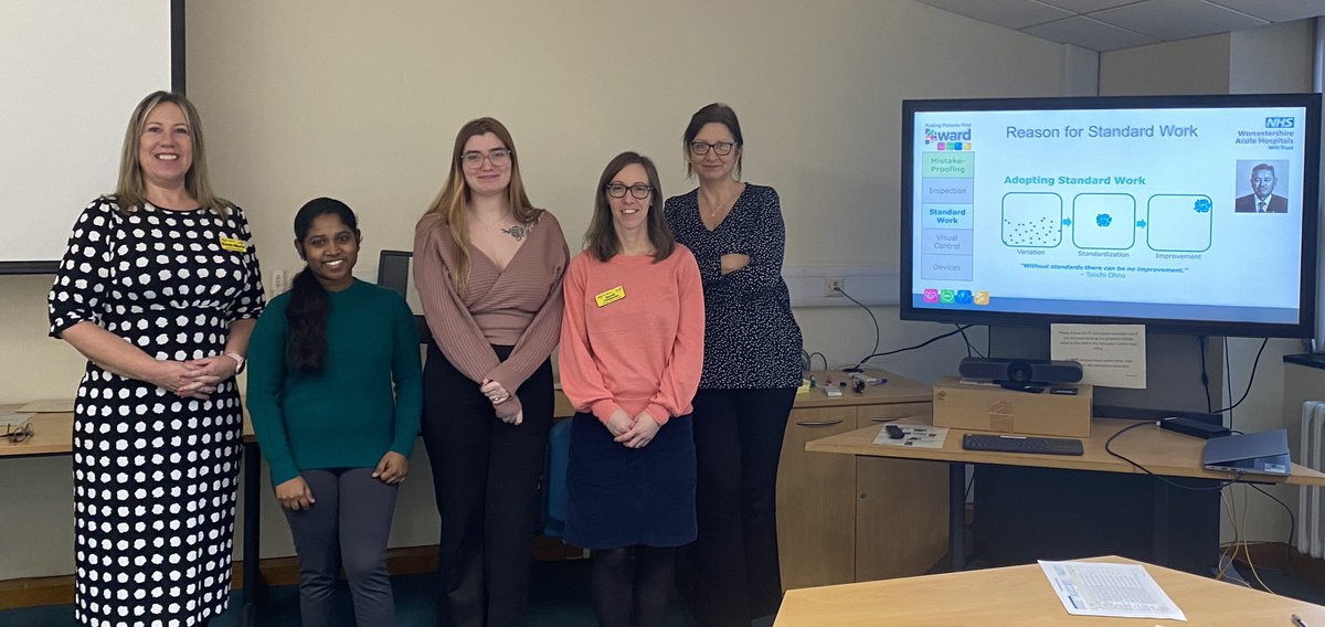 Practitioner training facilitated by @dmarie623 at the Alex today. A small but perfectly formed group of clinical/non-clinical colleagues who will return to their genba with new skills & tools to support Improvement across the Trust. Well done Ansul, Cheyann, Lynsey & Sarah.