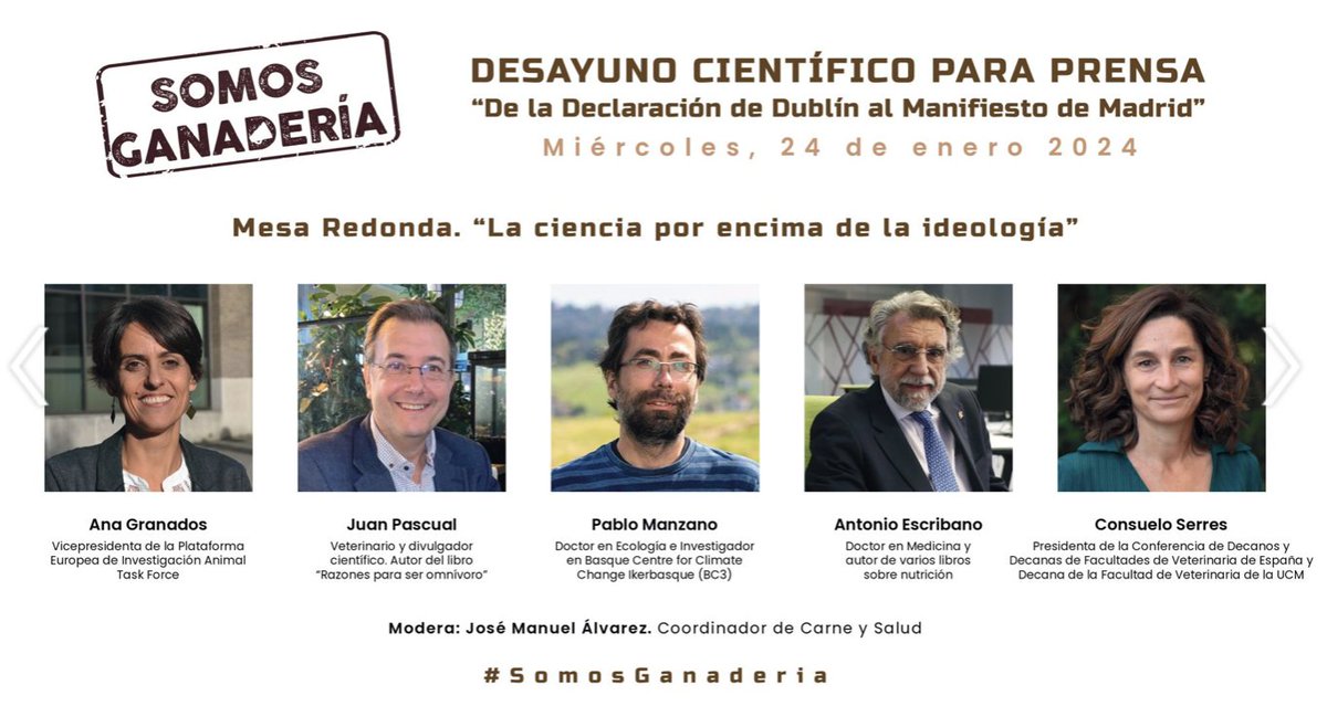 No te pierdas mañana a las 10h la jornada científica online de #SomosGanaderia con reconocidos expertos del ámbito de la investigación y la nutrición que analizarán desde el rigor científico, el rol de la carne y la ganadería en nuestra sociedad🐖🐄vetinnova.es/v_portal/infor…