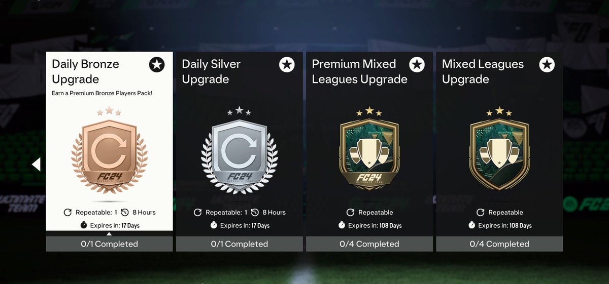 تبي تفتح أكبر عدد ممكن من الباكات وتسوي تحديات اللاعبين "من الصفر"؟ 
تغريدة طبخ ريتات شاملة جميع التفاصيل اللي تحتاجها 👨‍🍳❤️‍🔥

🤍+🔁
تغريدة دسمة فضلها وارجع لها اي يوم تحب 👍

1: ركز على الترقيات اليومية المميزة (برونز، سلفر، قولد)
🔻المحصلة الاخيرة بيكون معك "4" ذهبيين يلمعون و