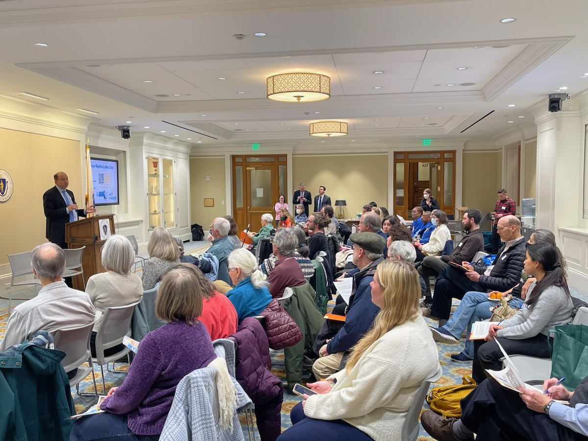 MAIndivisible's tweet photo. Full house for our Fight for Your Rights Lobby Day with our Allies at the State House!

Thank you Sen @JamieEldridgeMA for talking to us about the Sunlight bill. https://t.co/1gOOu0d2H0