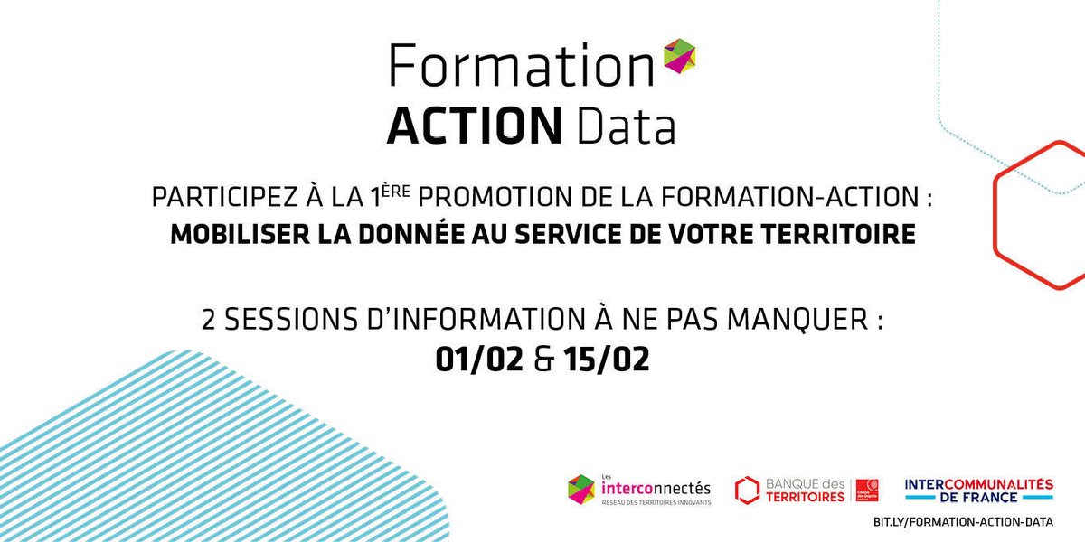Participez à la 1ère promotion de la Formation-action « mobiliser la data au service du territoire » 🚀

🚨 La participation est gratuite mais le nombre de places est très limité !

👉 Plus d'infos &amp; inscriptions : evenements.interconnectes.com/formation-acti…