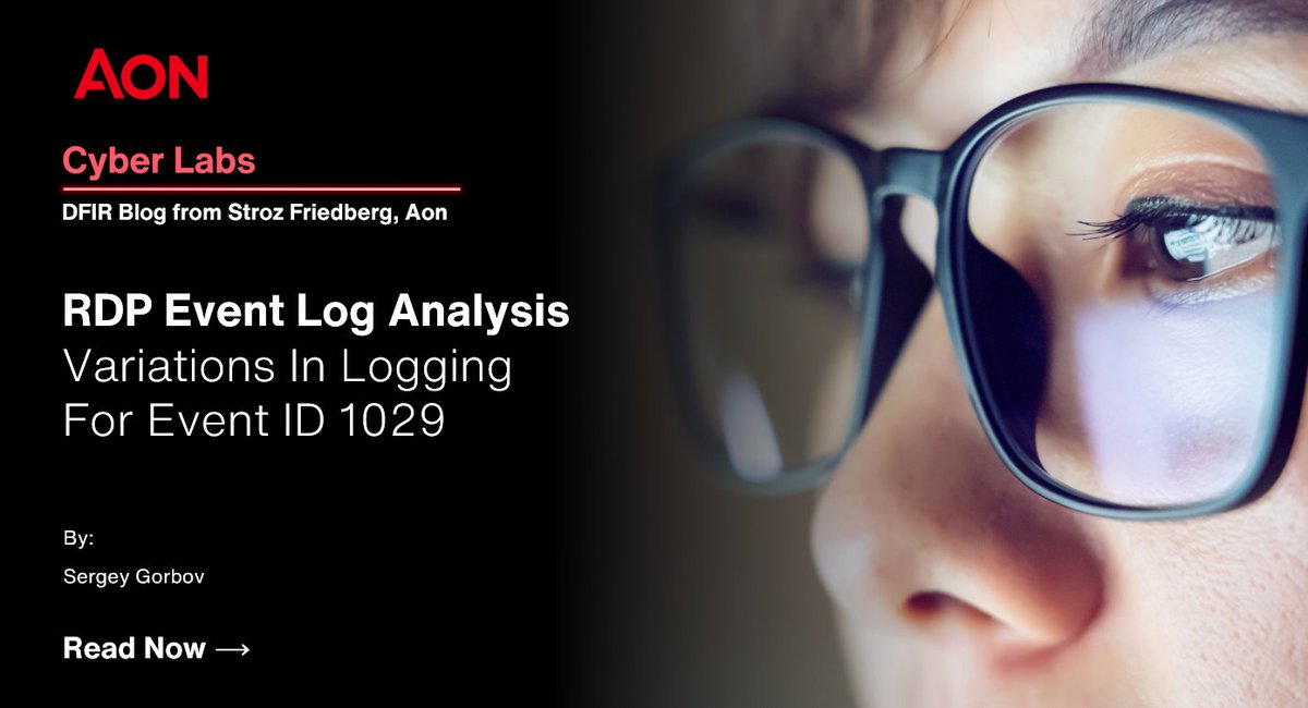 🚨 Dive into our latest blog post: Remote Desktop Event Log Analysis - Variations In Logging For Event ID 1029 to understand the intricacies of event logs during lateral movement investigations

Blog: aon.com/cyber-solution…

#DFIR #IncidentResponse #Aon #StrozFriedberg
