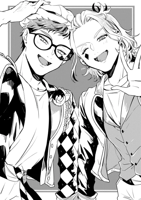 rkgk
学園の行事で遊びに来てくれた麓の街の小さな女の子(ゲスト)をお見送りする♣♦。

♦「ばいばい、アリスちゃん。また夢の中で遊ぼうね!」
♣「怖いトランプ兵に捕まらないように気を付けて帰るんだよ、アリス」 
