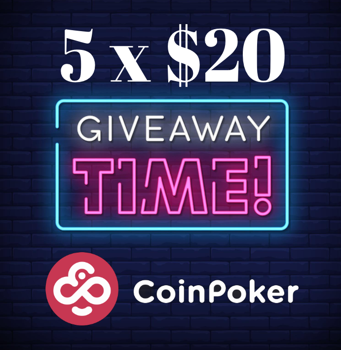 CoinPoker_OFF's tweet photo. 🚨#Giveaway Alert (5 x $20)!!🚨

🍀🍀 It's time to get lucky! Enter our Warm Up Giveaway for a shot at winning one of the 5 x $20 Tickets! 🤑

How to participate?
1⃣ Follow @CoinPoker_OFF
and...
2⃣ Like and RT this post
and...
3⃣ Comment with your CoinPoker username

What are the prizes?
➡️ 5 x $20 CoinPoker Tickets

🗓️End of the Giveaway?
➡️ January 26th, 4:59 PM GMT

You don't have a CoinPoker account? 🤔
✅ Register for free👇
https://t.co/YZbSNbEWjl

GL everyone! 😎
#CryptoPoker #CoinPoker #CryptoGaming