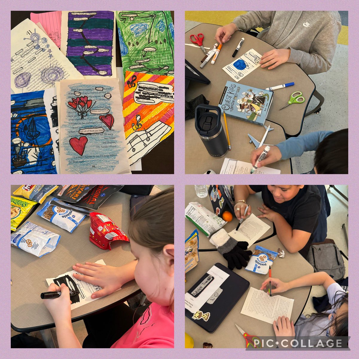 Today is Blackout Poetry day with our 5th graders! I’m so impressed by this group of students! One class down, 3 more to go! @Camey_ES #LISDLib @MrsCunningham5_