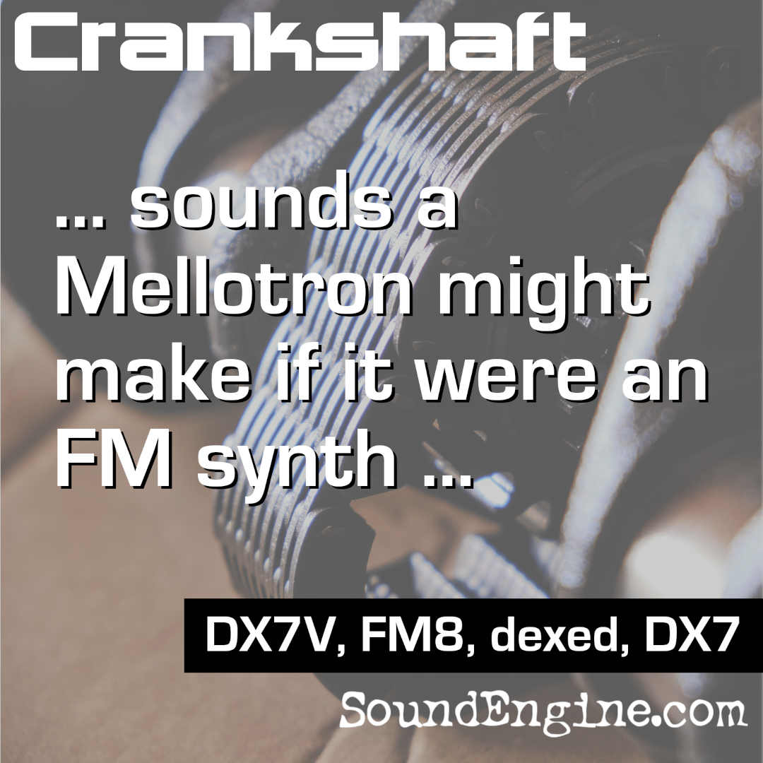 soundenginecom's tweet image. ... we imagined “pad”, “motion”, “low-fidelity”, &amp;amp; “noise”. Noise that you’ll be able to highlight or tame in your DAW with some FX processing. Think Mellotron on an FM synth ...

You&apos;ll learn a lot more by following the Link in Bio!

#DX7V #FMSynthesis #FM8 @ArturiaOfficial